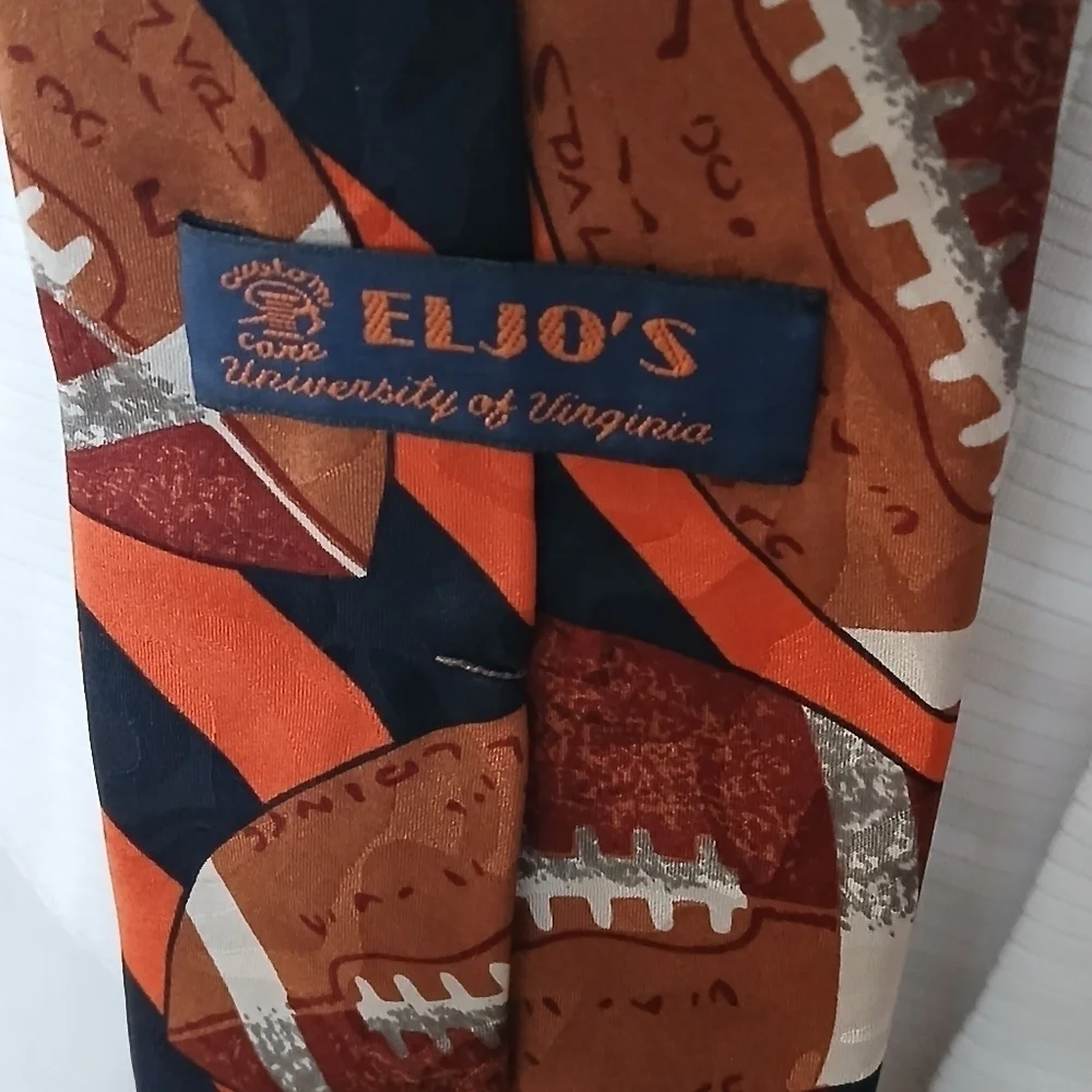 Vintage 1990's Robert Talbott ELJO's University of Virginia Football Silk
